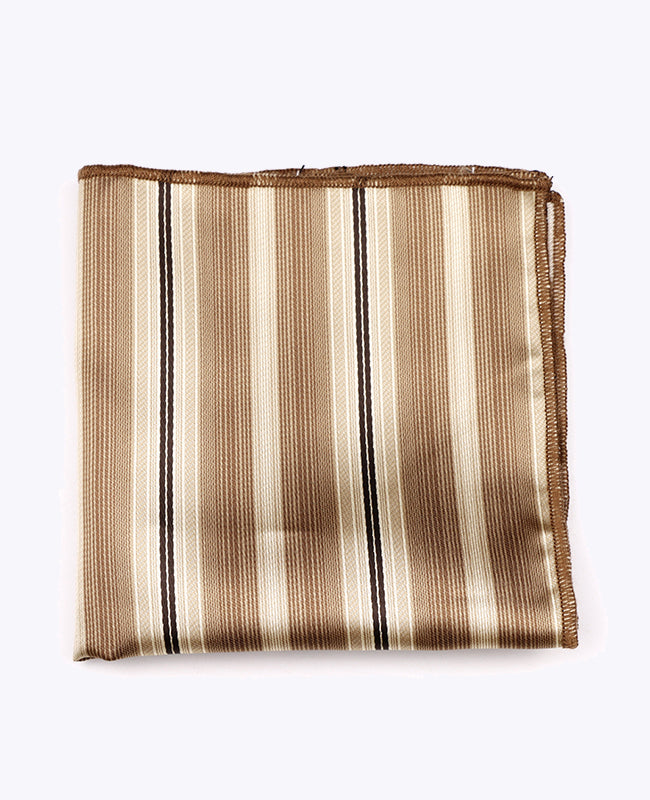Pañuelo de bolsillo Beige n°2 De Rayas en Poliéster «Edmond»