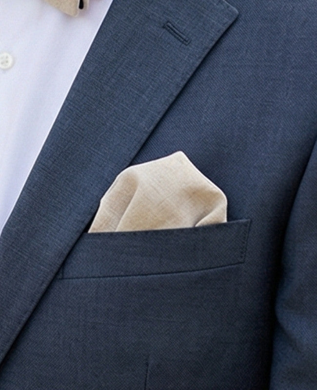 Pañuelo de bolsillo Beige n°1 en Algodón «Oscar»