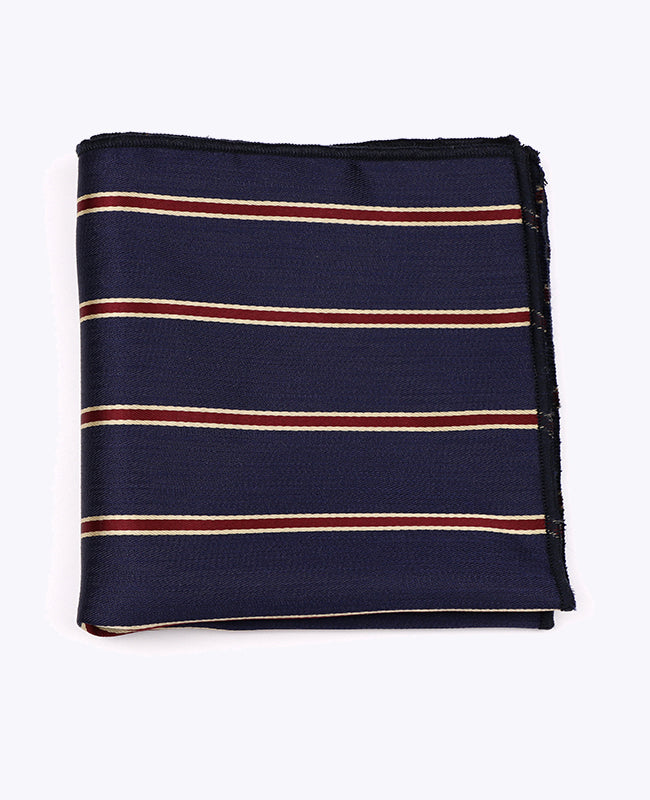 Pañuelo de bolsillo Azul De Rayas en Poliéster «Edmond»