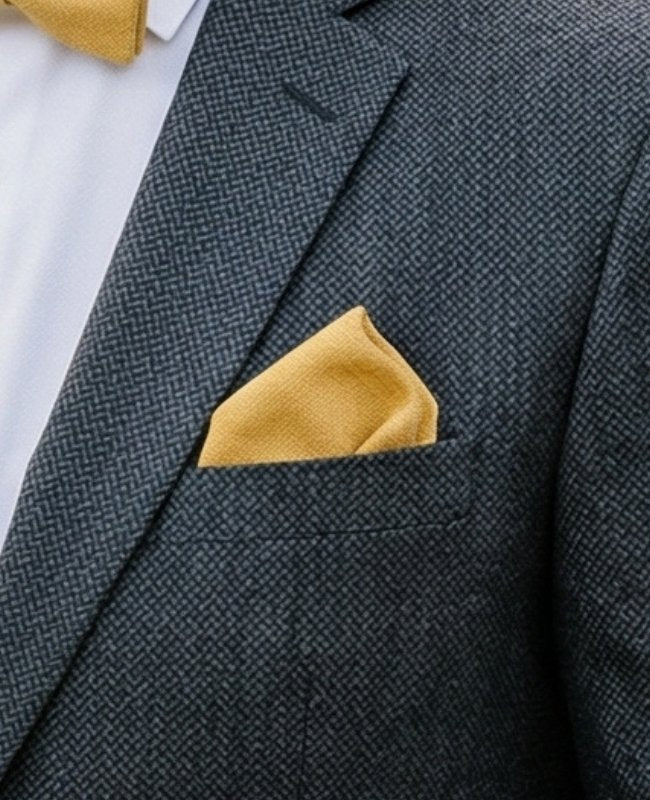 Pañuelo de bolsillo Amarillo n°2 en Efecto Terciopelo «Simon»