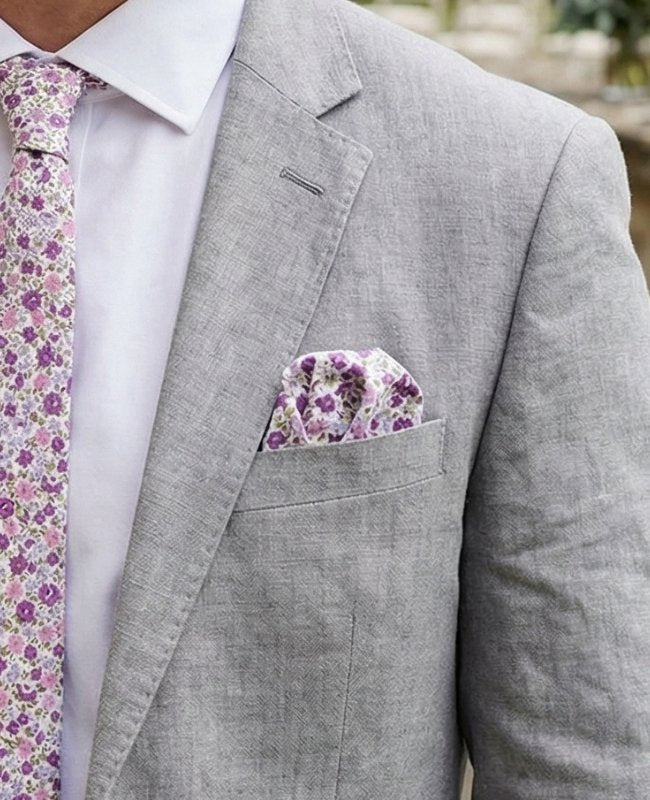 Pañuelo de bolsillo Liberty Violeta en Algodón «Gaspard»