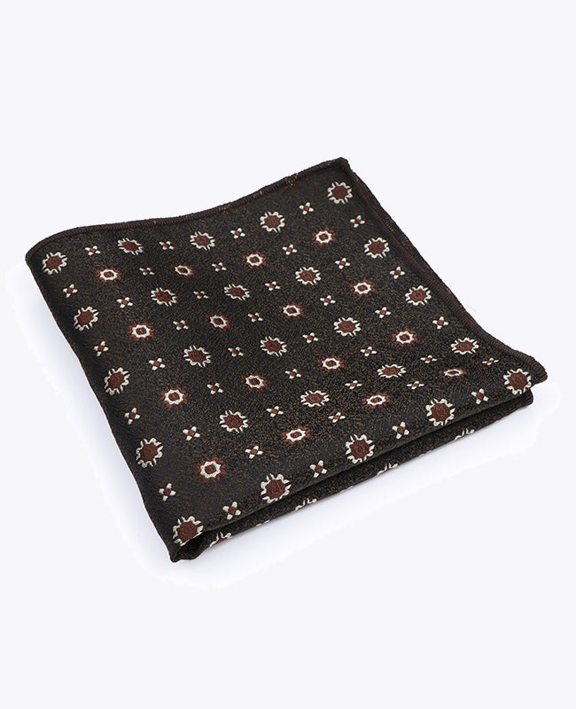 Pañuelo de bolsillo Marrón Con Estampados en Poliéster «Edmond»