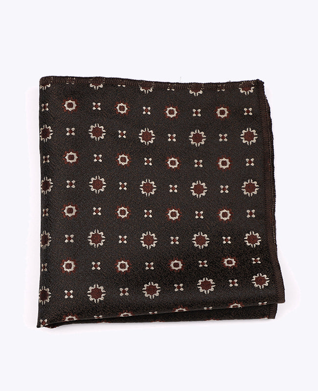 Pañuelo de bolsillo Marrón Con Estampados en Poliéster «Edmond»