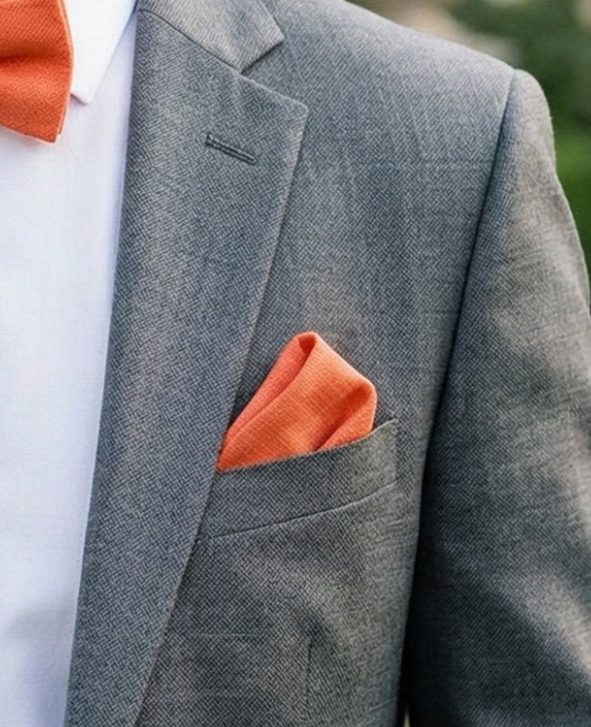 Pañuelo de bolsillo Naranja n°1 de Lino «Basile»