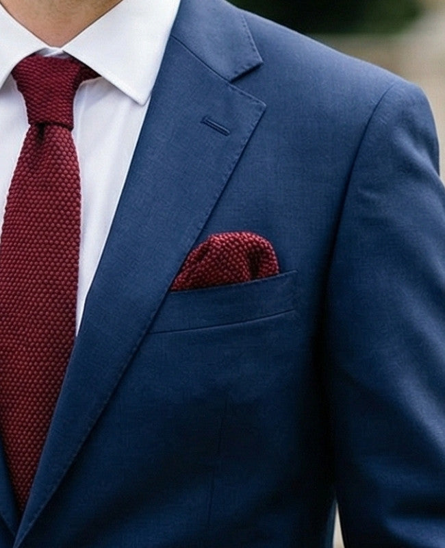 Pañuelo de bolsillo Rojo n°1 en Punto «Léon»