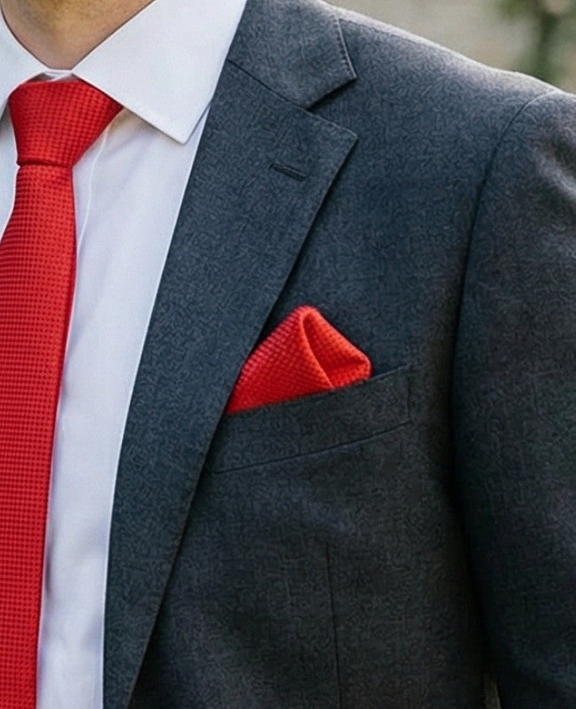 Pañuelo de bolsillo Rojo n°2 en Poliéster «Martin»