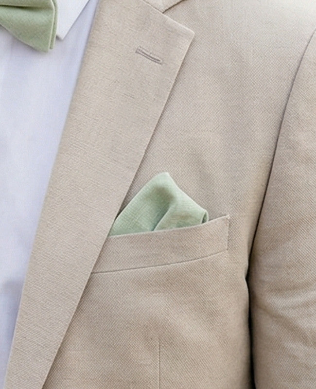 Pañuelo de bolsillo Verde n°1 en Algodón «Oscar»