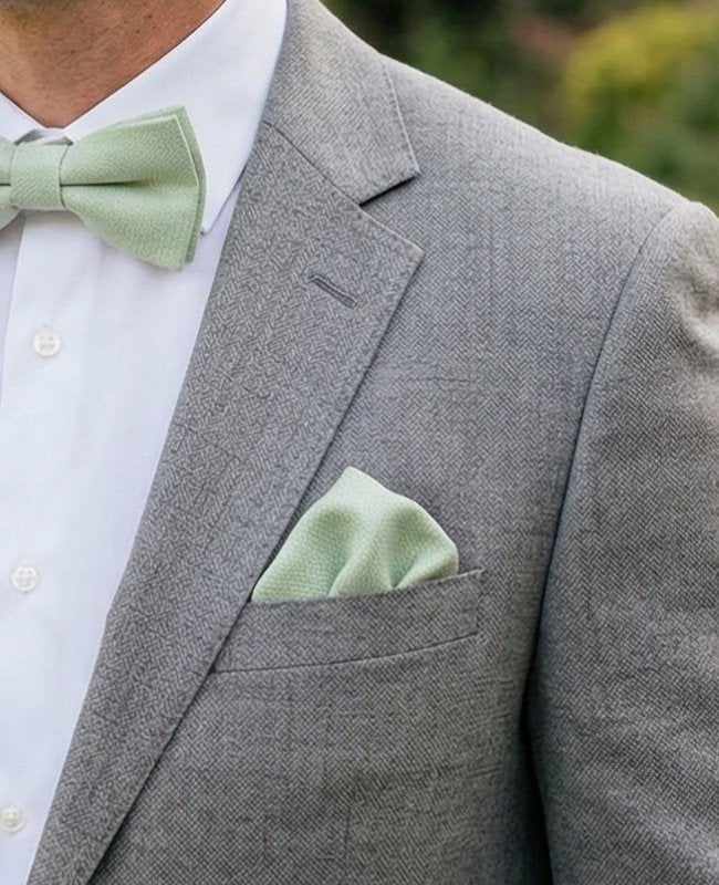 Pañuelo de bolsillo Verde n°1 en Algodón «Edgard»
