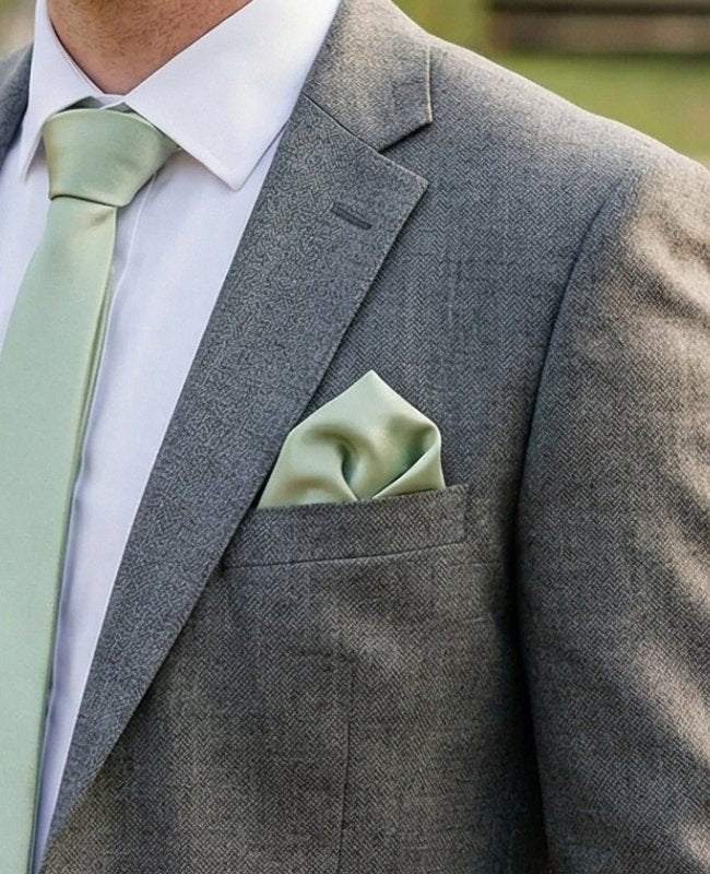 Pañuelo de bolsillo Verde n°1 en Poliéster «Anatole»