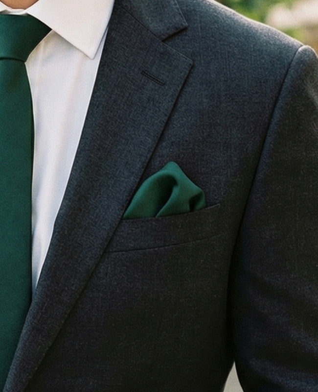 Pañuelo de bolsillo Verde n°4 en Poliéster «Anatole»