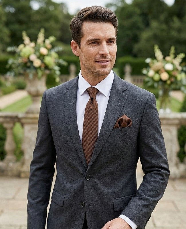 Cravate Marron Homme en Polyester «Lucien»