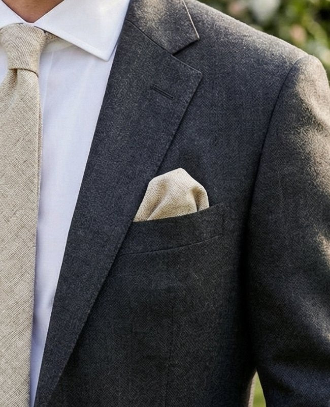 Pañuelo de bolsillo Beige en Algodón «Edgard»