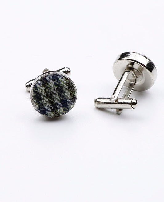 Boutons de Manchette Tartan Gris n°9 en Laine | Nobert - Unipap's