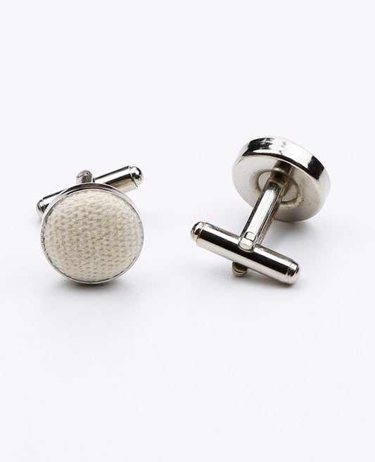 Boutons de Manchette Blanc en Effet Velours | Simon - Unipap's